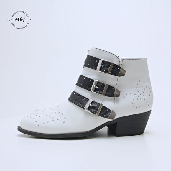 Mari A. Stellar Studded Triple Buckles Booties - Picture 4 of 14